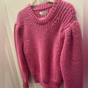 ISABEL MARANT Chunky Puff Sleeve Wool Blend Knit Sweater